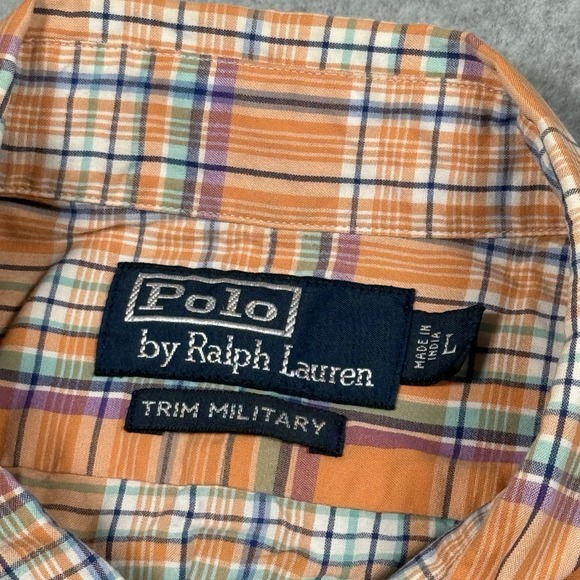 Polo Ralph Lauren Shirt Mens Large Trim Military Epaulette 2 Pocket Utility VTG - Picture 3 of 8
